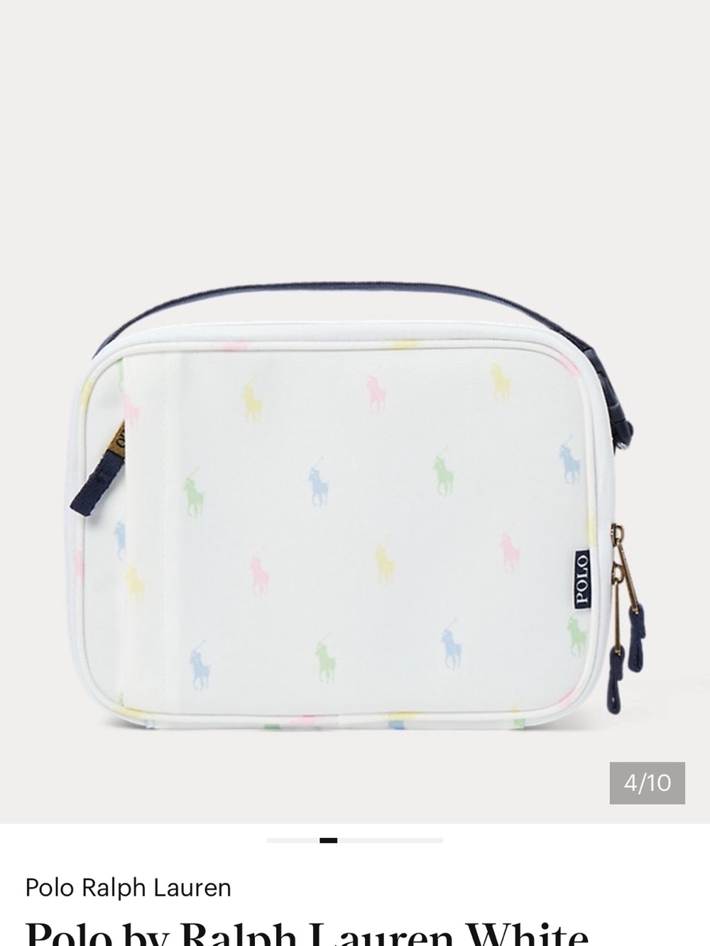 Polo by Ralph Lauren White Kids Lunch Box with Pastel Pony Motif